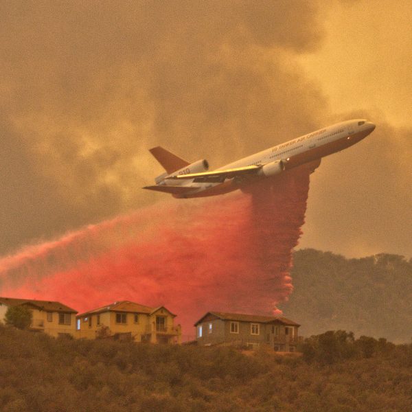 DC-10 on fire in Live Oak Canyon September 2017.